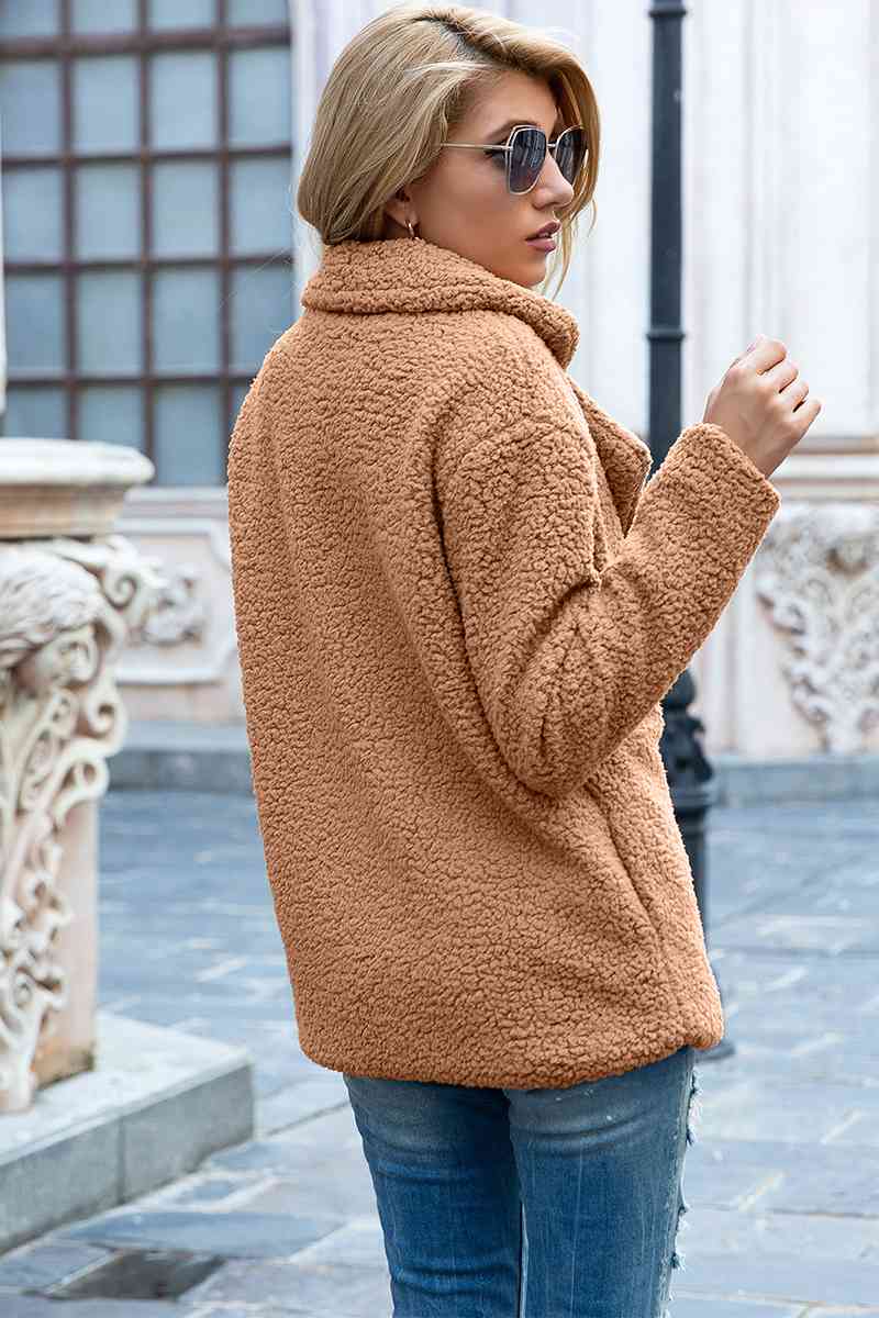 Christmas Hot Sales: 60% Off - Women’s Sherpa Teddy Jacket – Warm Fleece Coat with Double Buttons