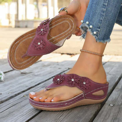 🔥Last Day Promotion 50% OFF - Women's Comfort Orthopedic Floral Wedge Sandals
