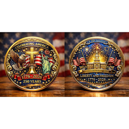 Eagle & Liberty & Cross United States 250th Anniversary Commemorative Coin