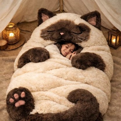 🔥Hot Sale 49% off🌟🐱 Fluffy cat sleeping bag– Soft, Warm & Purrfectly Cozy😴💤