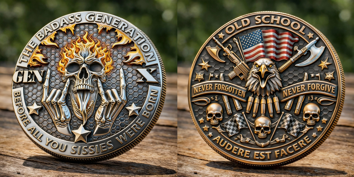The Badass Generation Gen X Challenge Coin