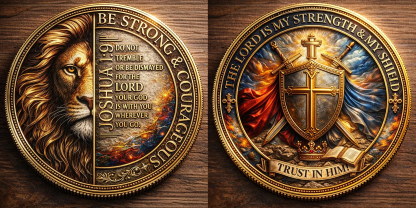 🏆Flash Sale 60% OFF - Faithful Warrior Coin: Strength & Courage in God's Word