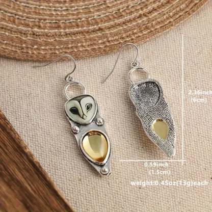 🦉Vintage Owl-Shaped Earrings with Synthetic Gemstone🌟