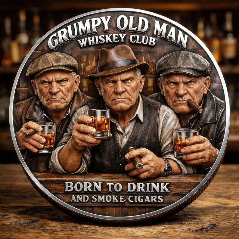 🏆Flash Sale 60% OFF - Grumpy Old Man Whiskey Club Coin