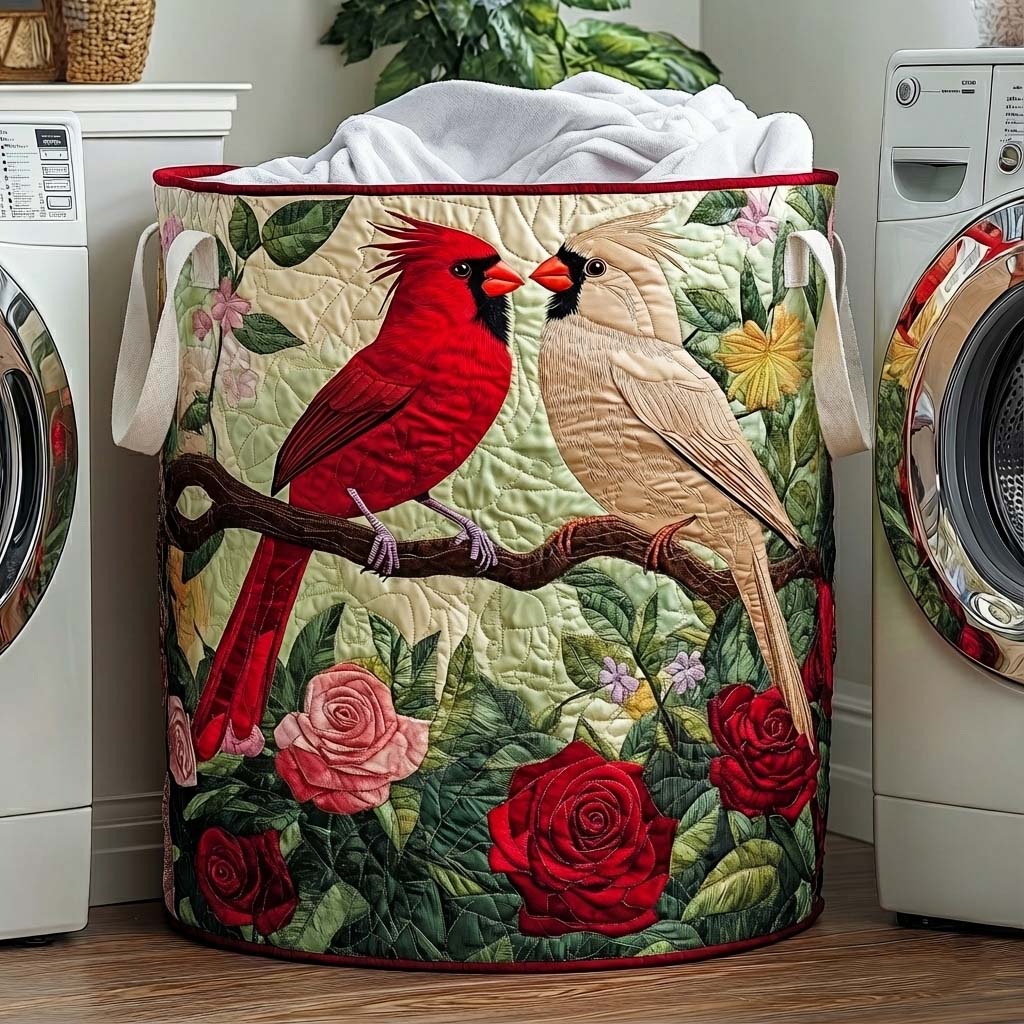 Love Cardinal Quilted Laundry Basket GFTOQA1270