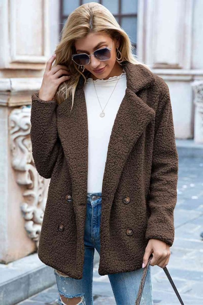 Christmas Hot Sales: 60% Off - Women’s Sherpa Teddy Jacket – Warm Fleece Coat with Double Buttons