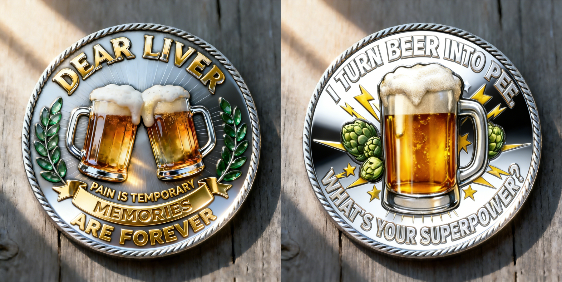 🏆Flash Sale 60% OFF - 🍺 “Dear Liver” Double-Sided Beer Coin 🍻
