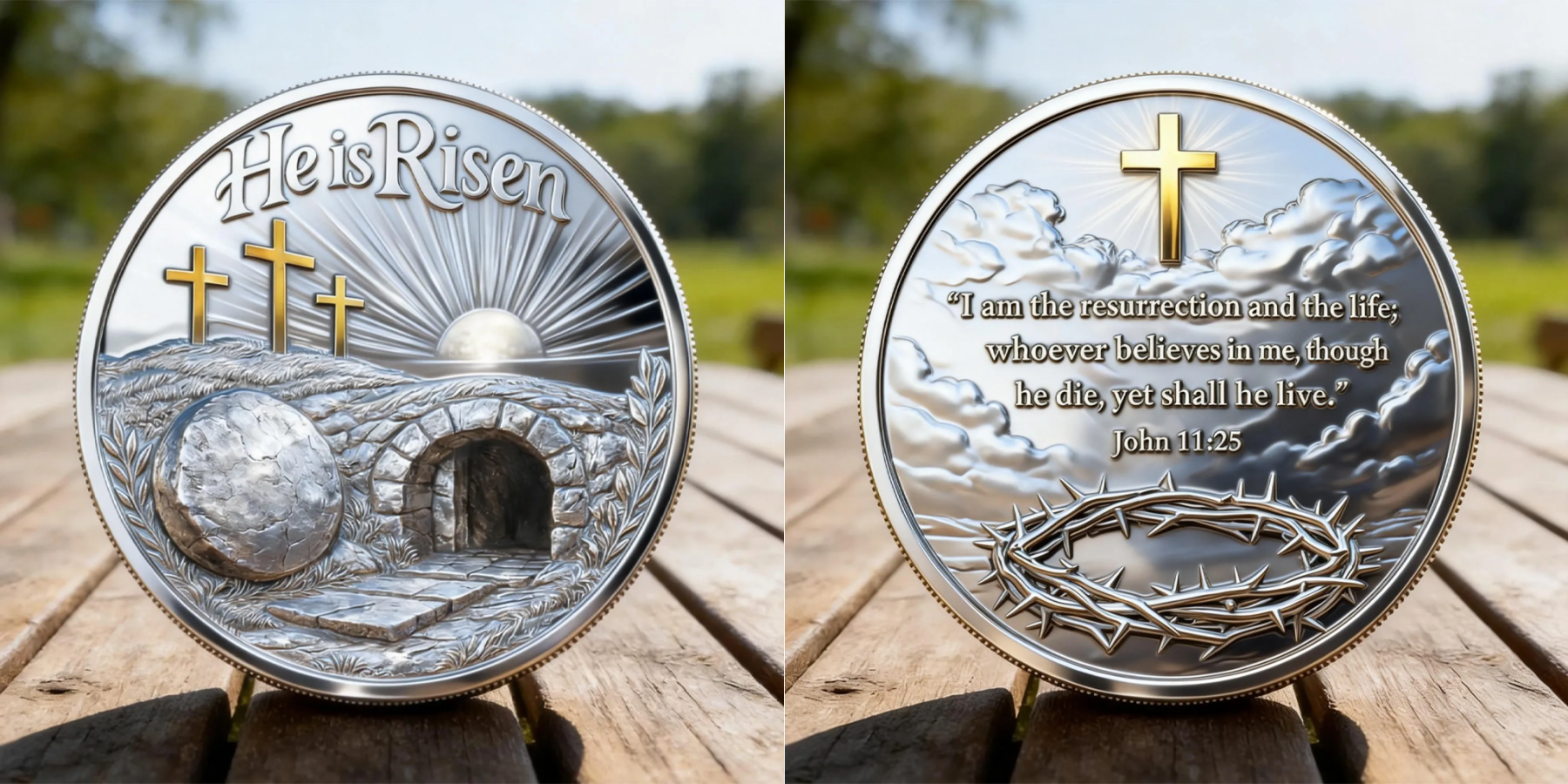 ✝️ He Is Risen Resurrection Faith Commemorative Coin