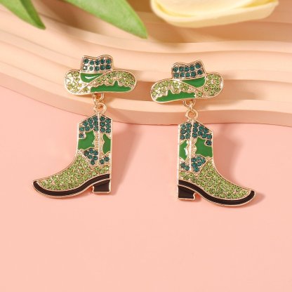 🤠 Fashion Retro Western Cowboy Boots and Hat Shaped Earrings👢