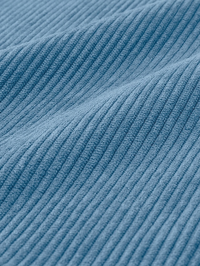 [Retro Workwear Style] Black High-Density Corduroy Loose-Fit Collared Zip-Up Jacket