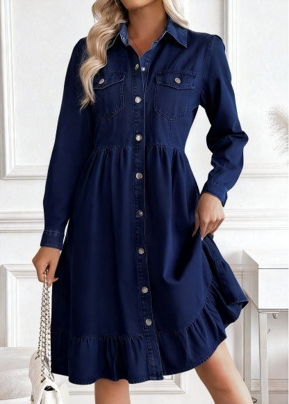 New product launch! 🔥Vintage Washed Women's Denim Shirt Dress