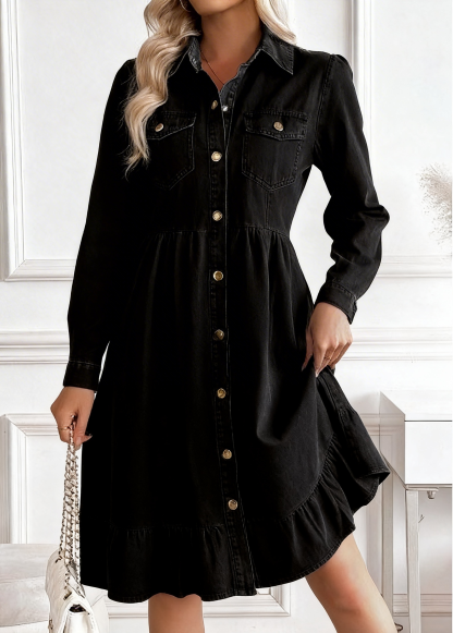 New product launch! 🔥Vintage Washed Women's Denim Shirt Dress