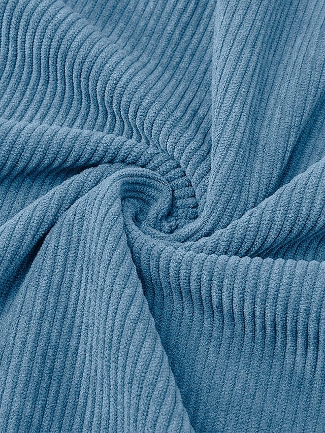 [Retro Workwear Style] Black High-Density Corduroy Loose-Fit Collared Zip-Up Jacket