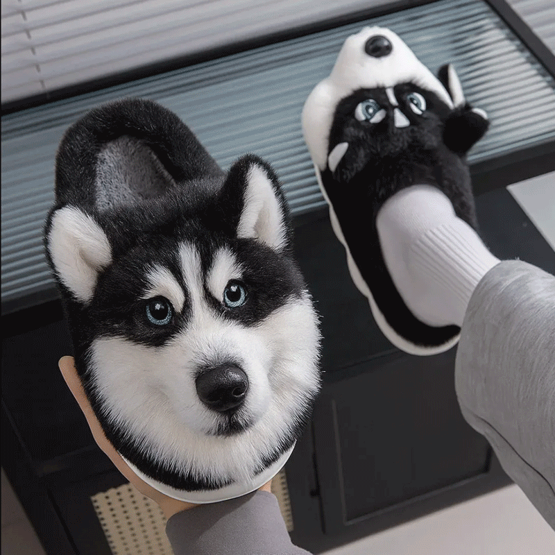 🔥 Dog-themed plush slippers – the perfect gift for dog lovers!