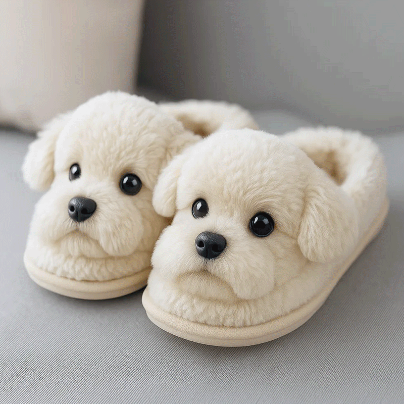 🔥 Dog-themed plush slippers – the perfect gift for dog lovers!