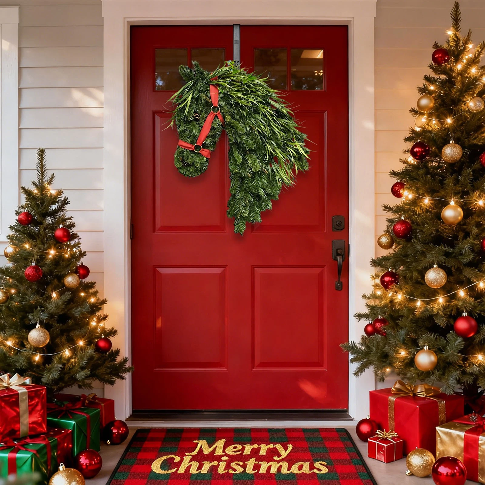 🎄Christmas Early Bird Sale - 49%OFF🐴Horse Head Wreath for Front Door