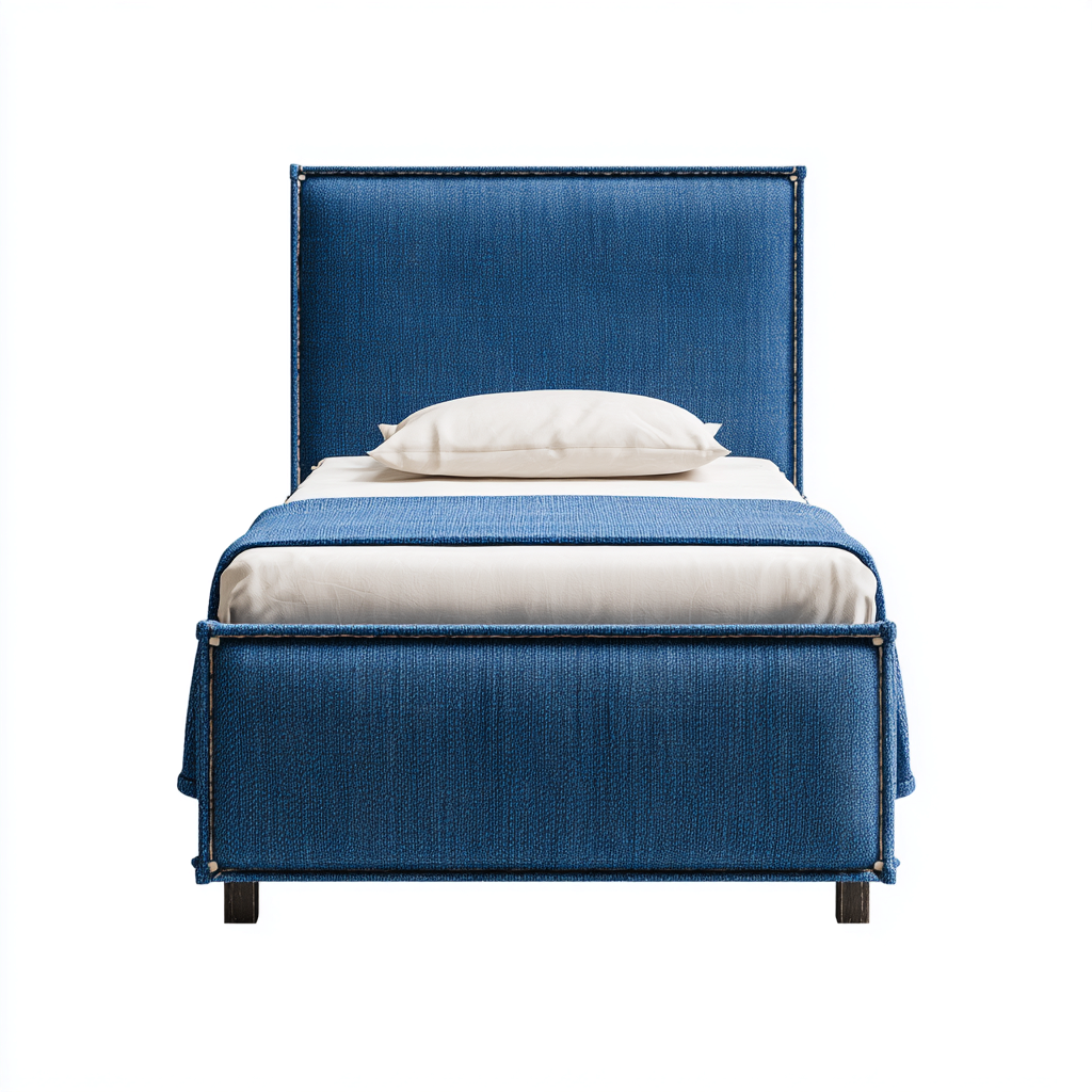 Letto singolo imbottito in tessuto 200x100x110 cm - blu - design moderno elegante-Hutete
