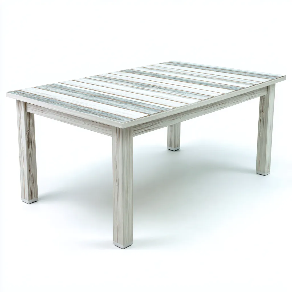 Tavolo da giardino - legno rettangolare - 150x90x75 cm - bianco-grigio - design rustico moderno-Hutete