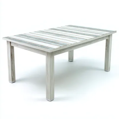 Tavolo da giardino - legno rettangolare - 150x90x75 cm - bianco-grigio - design rustico moderno-Hutete