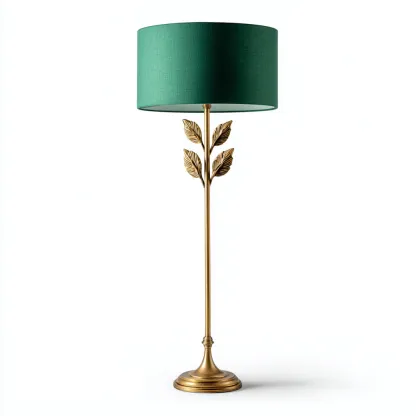 Lampada da terra in metallo 40x40x165 cm - oro - paralume verde - design classico decorativo-Hutete