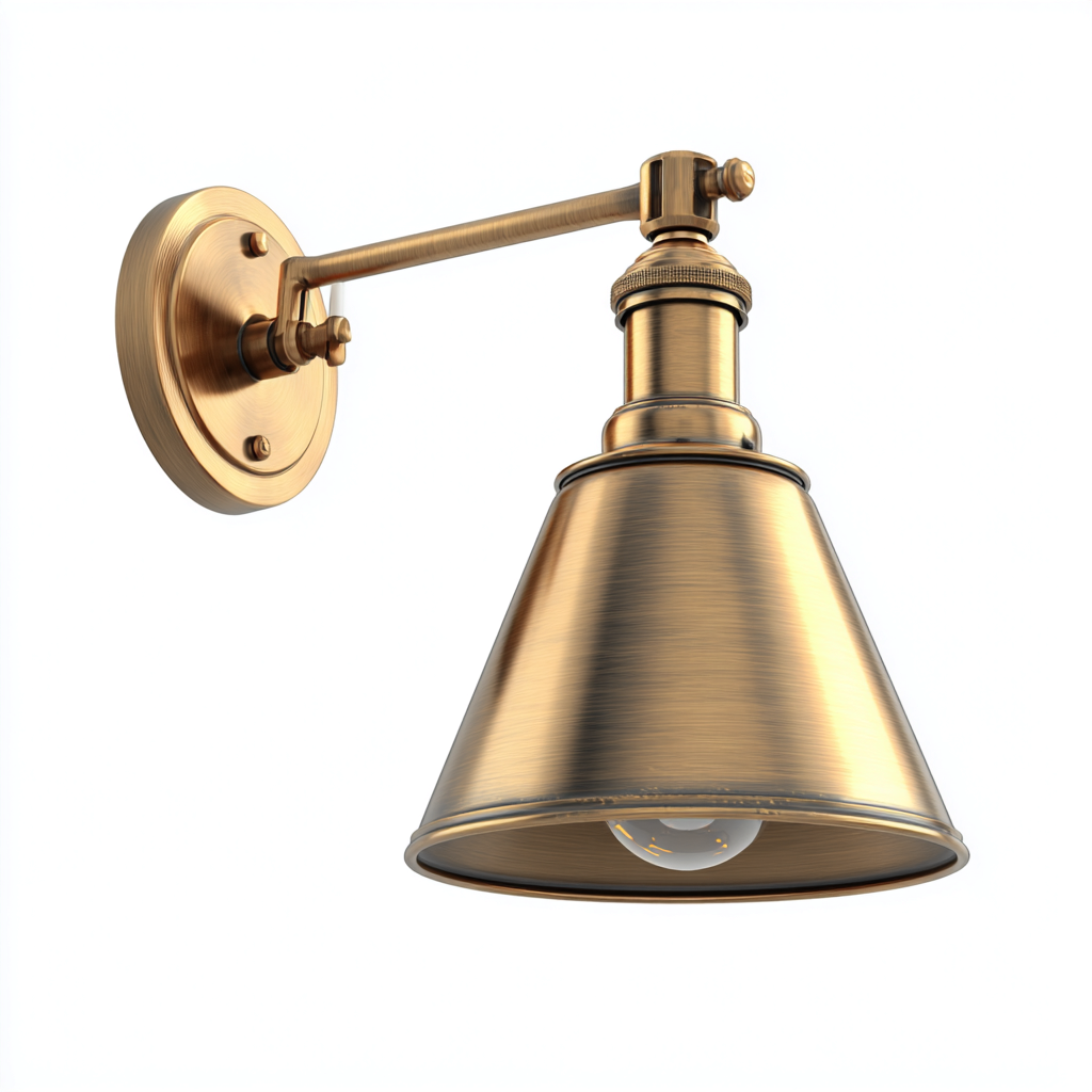 Applique in ottone - 23x27x32 cm - oro - stile classico vintage-Hutete