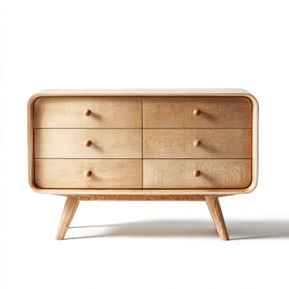 Cassettiera in legno massello 120x45x75 cm - legno naturale - stile scandinavo moderno-Hutete