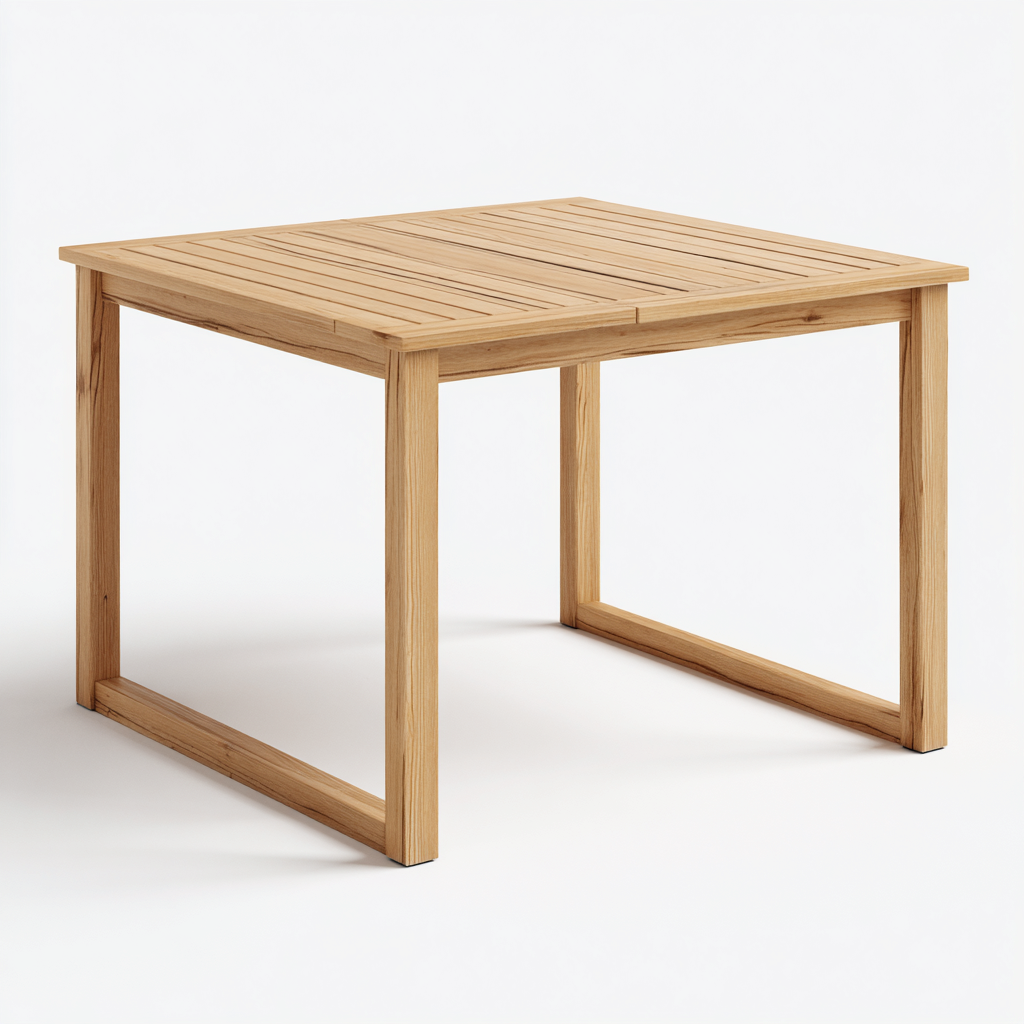 Tavolo da giardino in legno massello 90x90x75 cm - marrone chiaro - design moderno-Hutete