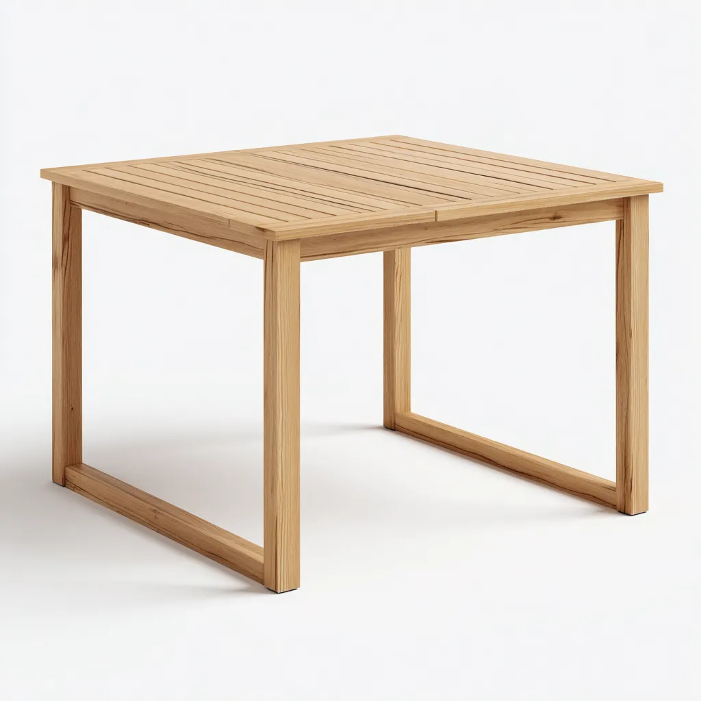 Tavolo da giardino in legno massello 90x90x75 cm - marrone chiaro - design moderno-Hutete