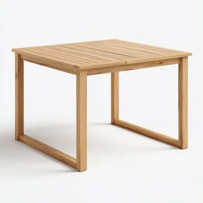 Tavolo da giardino in legno massello 90x90x75 cm - marrone chiaro - design moderno-Hutete