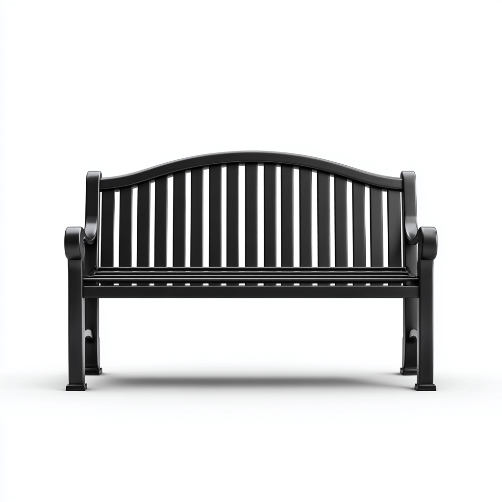 Panca da giardino con schienale in alluminio 145x60 cm - nero - design classico-Hutete