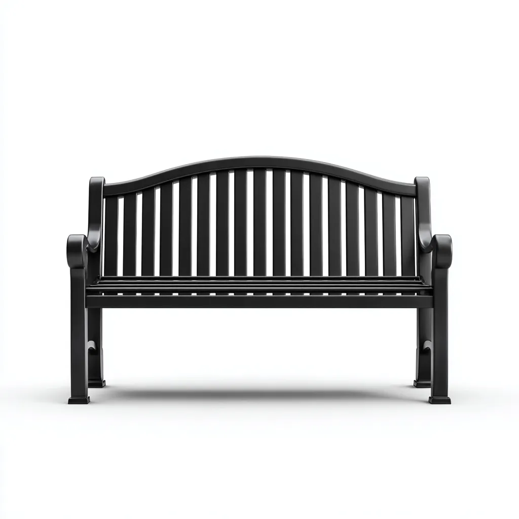 Panca da giardino con schienale in alluminio 145x60 cm - nero - design classico-Hutete