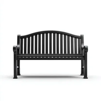 Panca da giardino con schienale in alluminio 145x60 cm - nero - design classico-Hutete