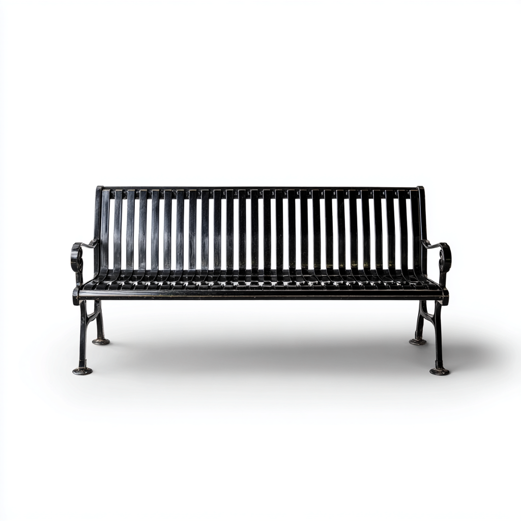 Panca da giardino in metallo 155x58x80 cm - nero - design moderno-Hutete