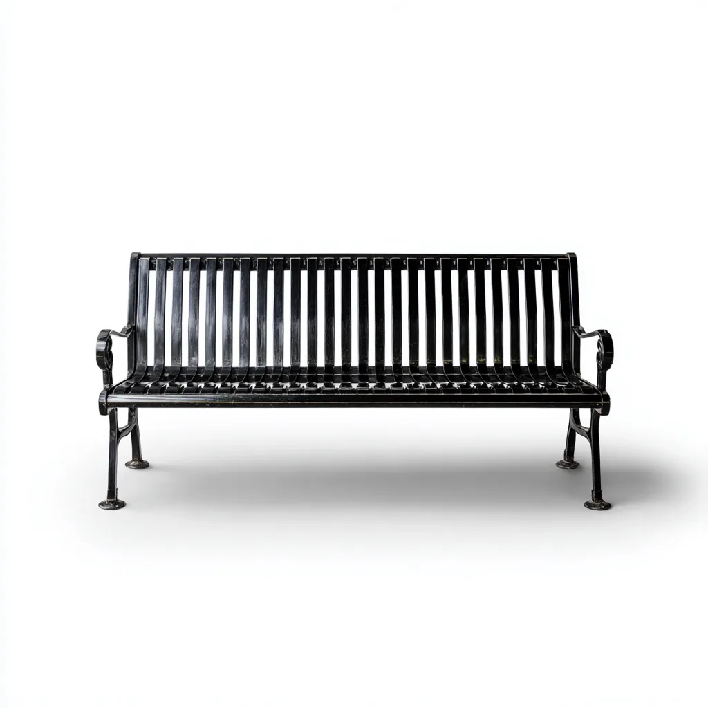 Panca da giardino in metallo 155x58x80 cm - nero - design moderno-Hutete