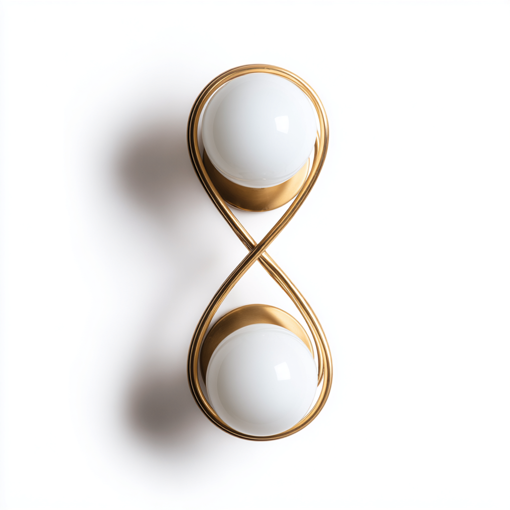 Applique doppia in metallo e vetro - 16x12x40 cm - oro - stile moderno artistico-Hutete