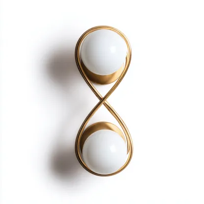 Applique doppia in metallo e vetro - 16x12x40 cm - oro - stile moderno artistico-Hutete