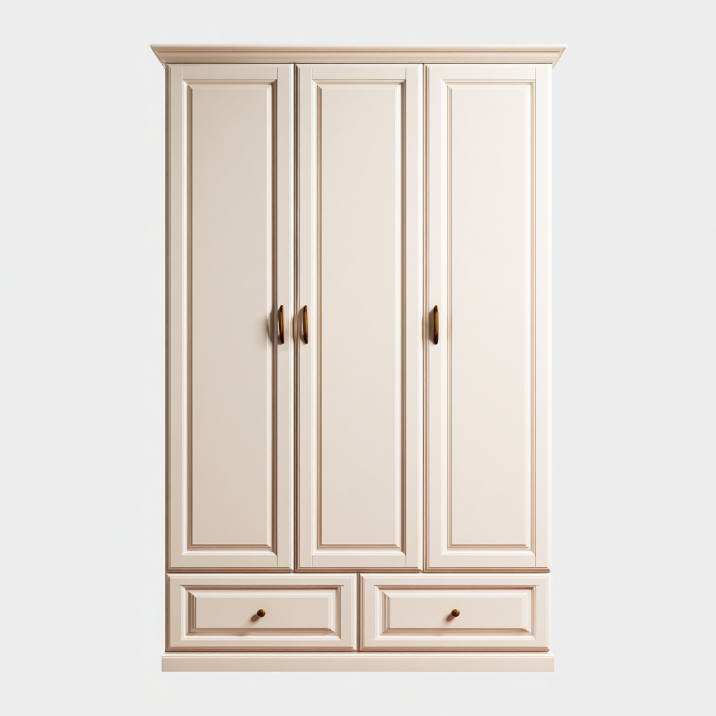 Armadio classico in legno 165x55x200 cm - beige - con spazi di archiviazione e finiture eleganti-Hutete