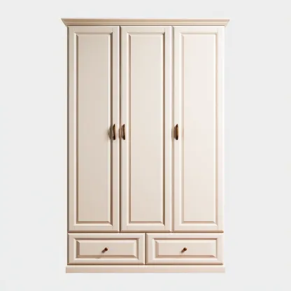 Armadio classico in legno 165x55x200 cm - beige - con spazi di archiviazione e finiture eleganti-Hutete