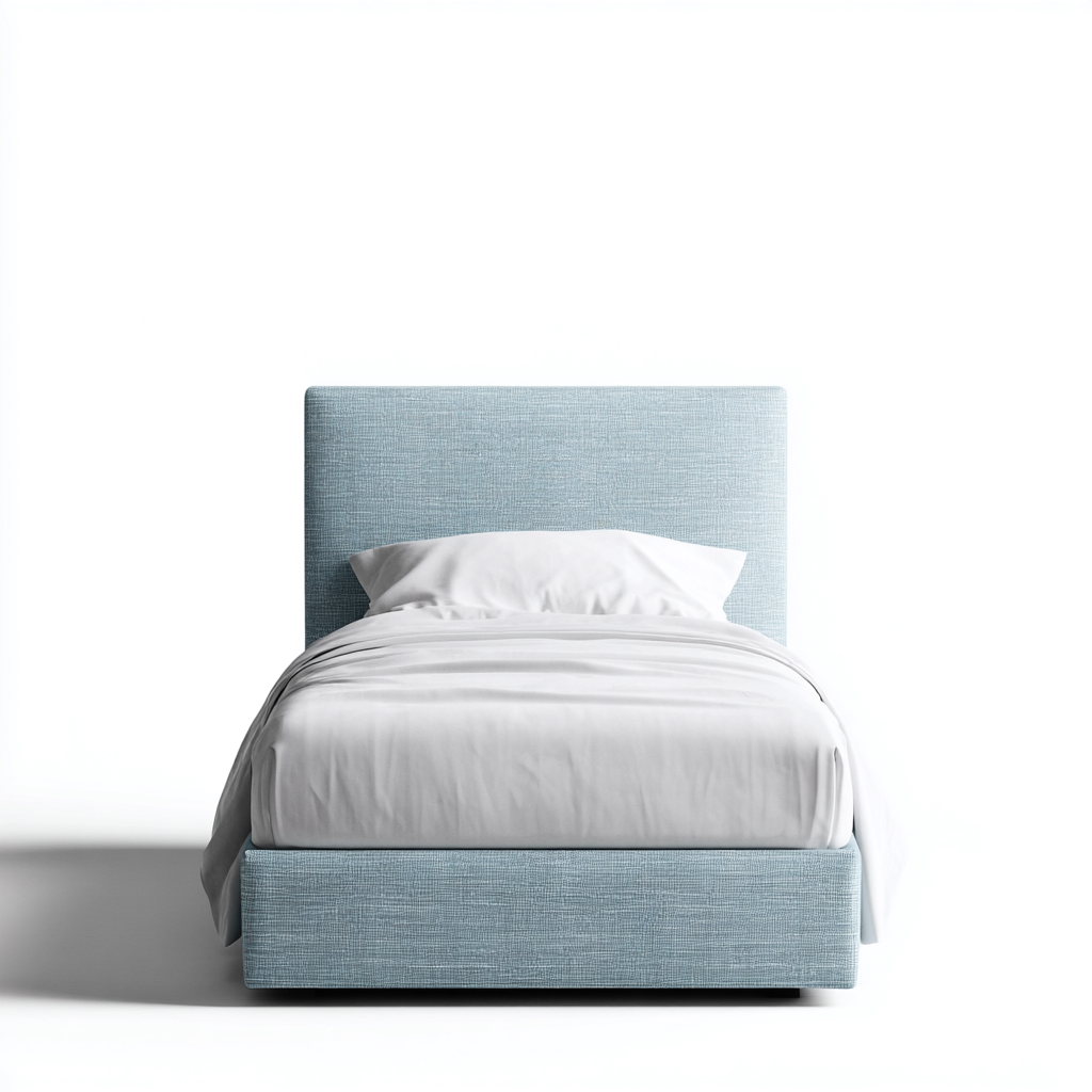 Letto singolo imbottito in tessuto 200x100x100 cm - azzurro - stile moderno minimalista-Hutete