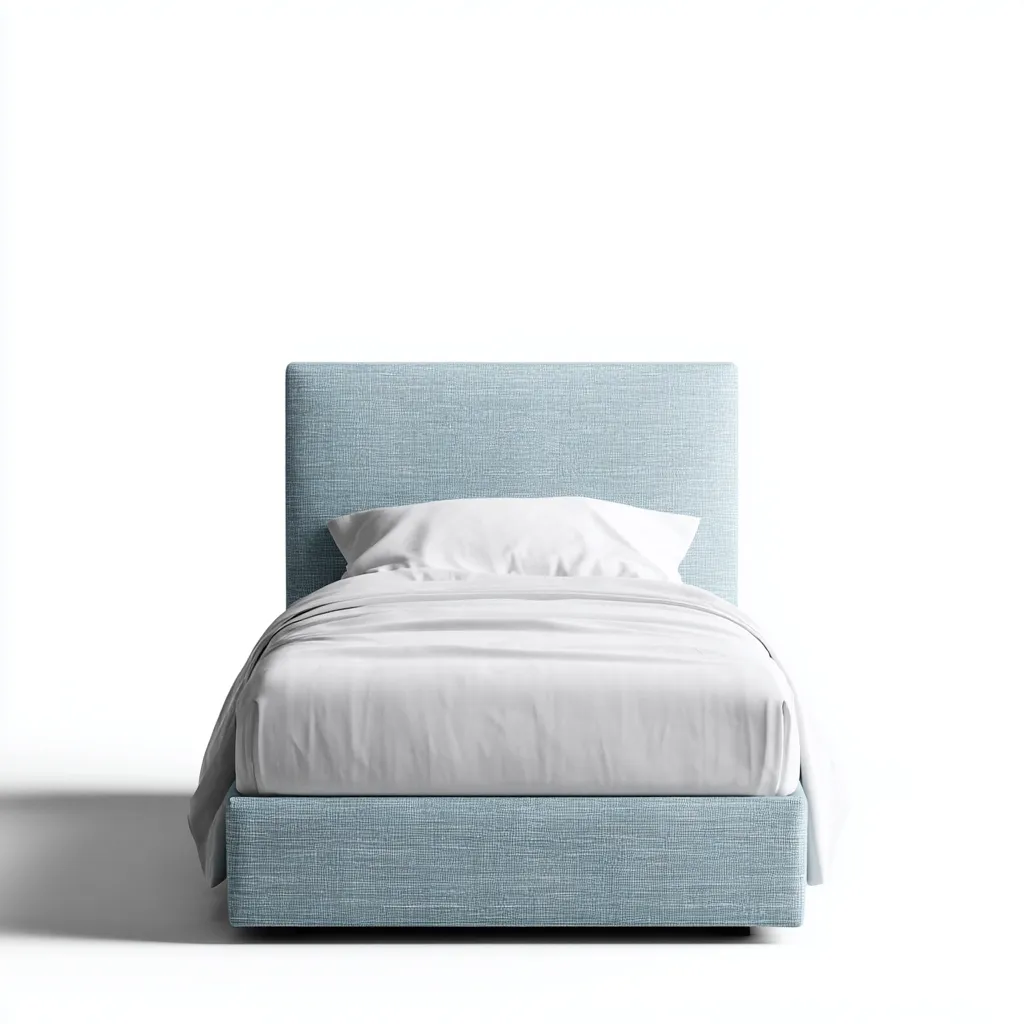 Letto singolo imbottito in tessuto 200x100x100 cm - azzurro - stile moderno minimalista-Hutete