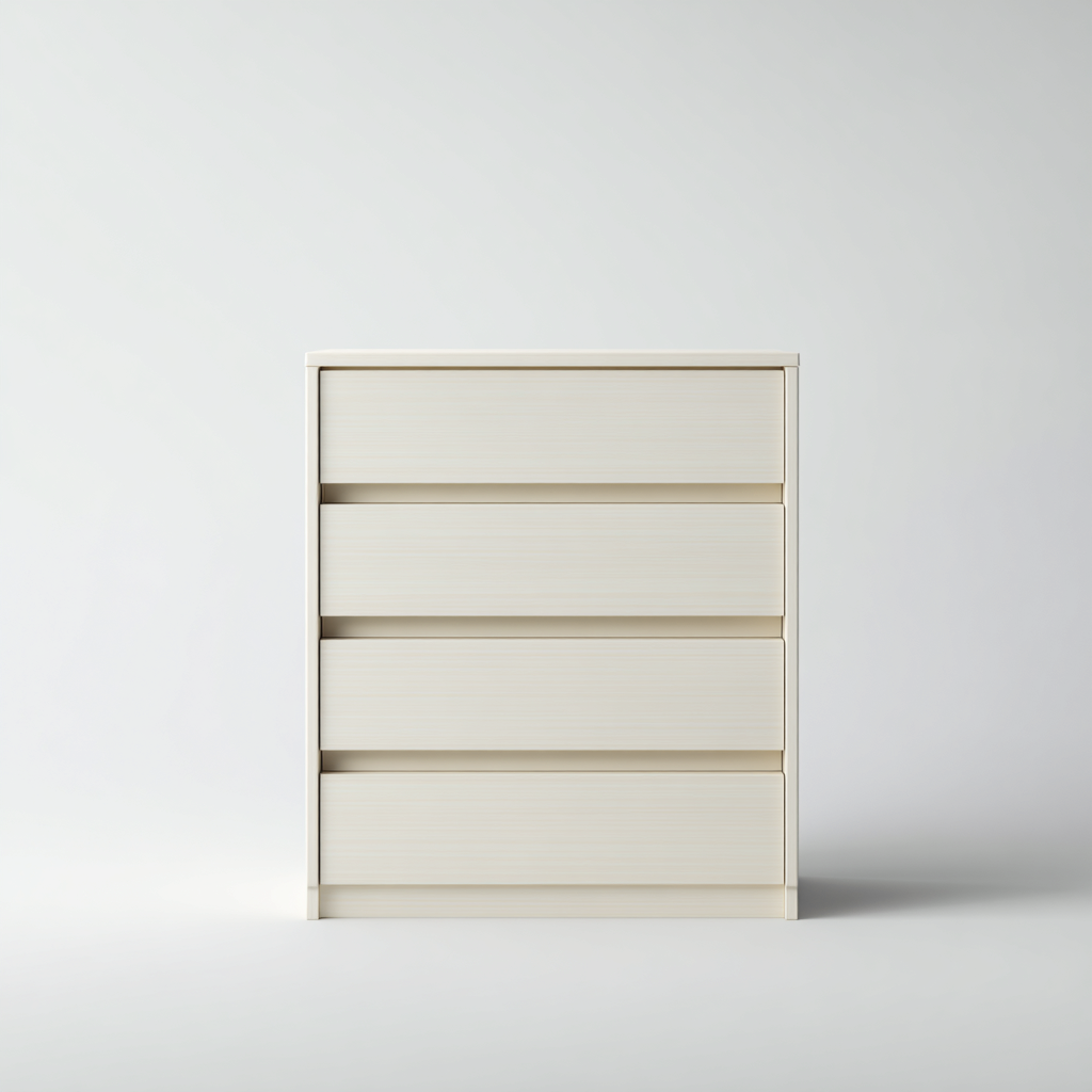 Cassettiera bianca 80x45x95 cm - colore bianco - stile minimalista moderno-Hutete