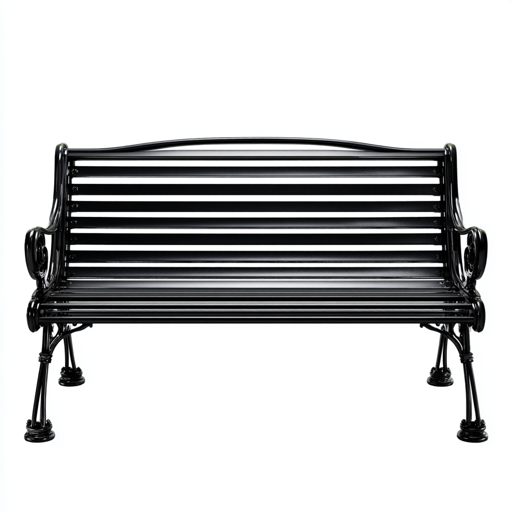 Panca da giardino in ghisa 145x60x82 cm - nero - design classico ornamentale con braccioli-Hutete