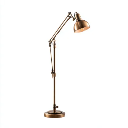Lampada da terra in metallo 35x25x150 cm - bronzo - design industriale regolabile-Hutete