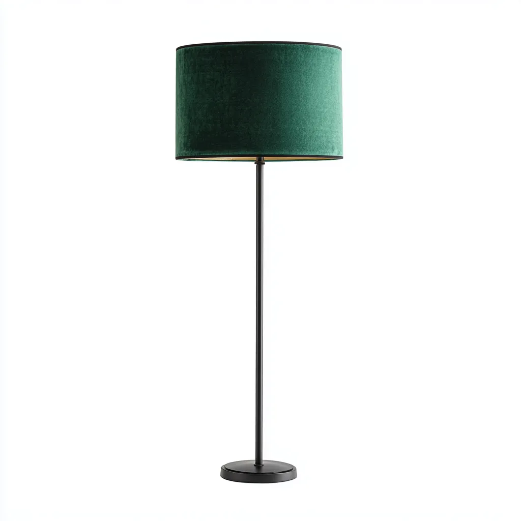 Lampada da terra in metallo 36x36x155 cm - nero-verde - design moderno elegante-Hutete