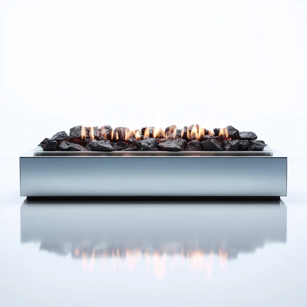 Camino elettrico in acciaio 100x30x25 cm - argento - design minimalista-Hutete