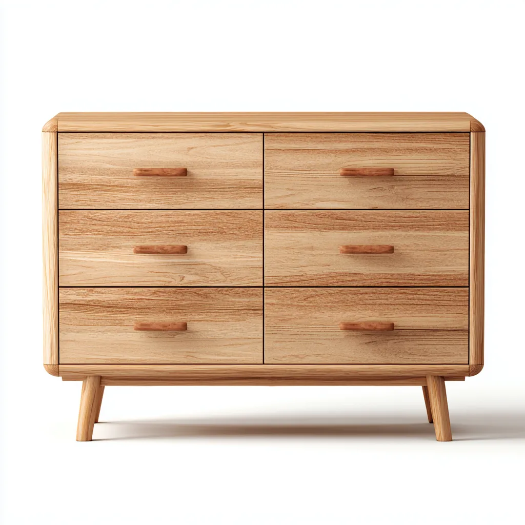 Cassettiera in legno massello 110x45x80 cm - legno naturale - stile moderno scandinavo-Hutete