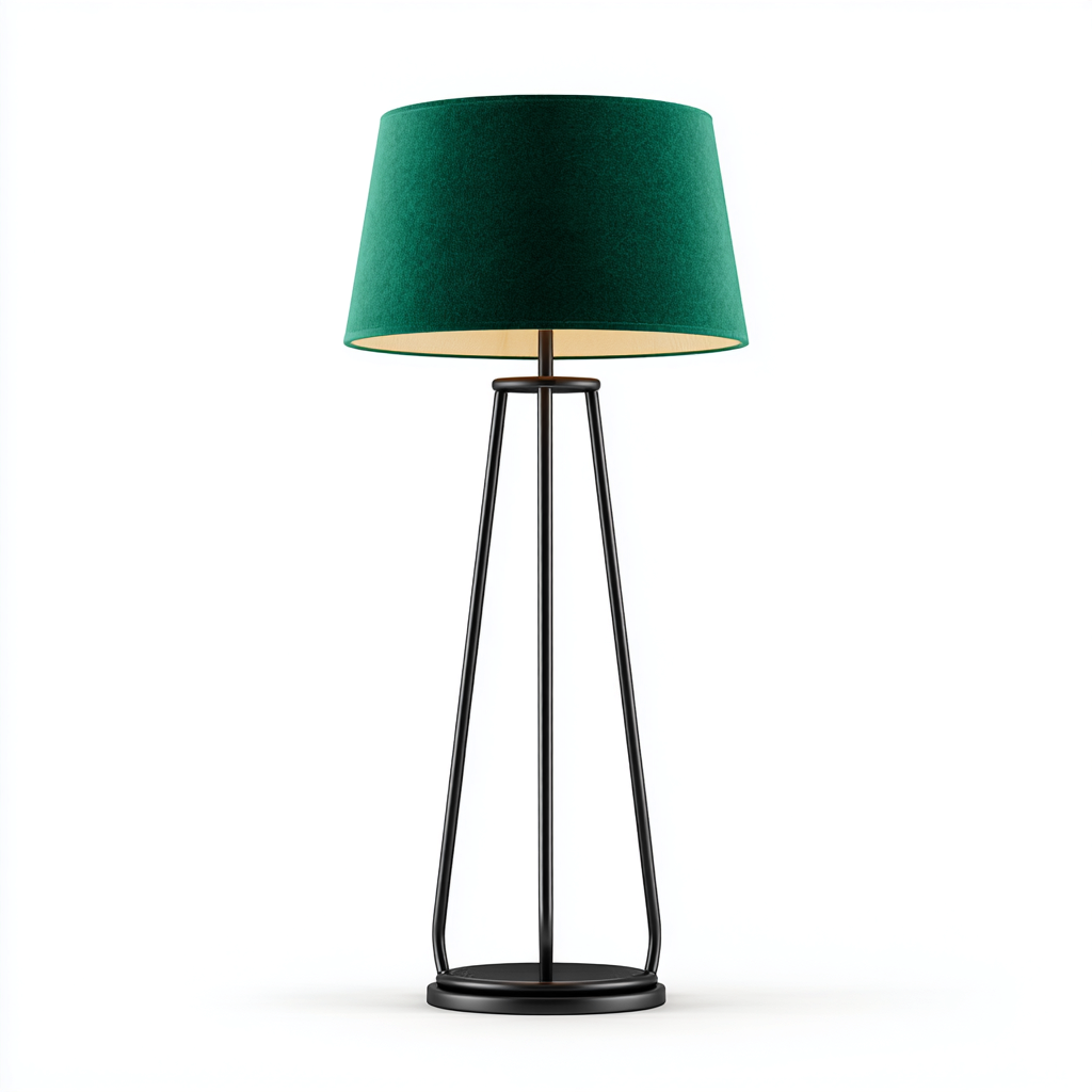 Lampada da terra in metallo 38x38x150 cm - nero-verde - design moderno minimalista-Hutete