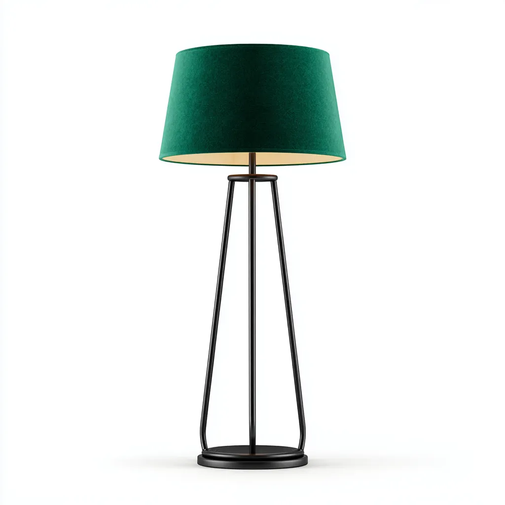 Lampada da terra in metallo 38x38x150 cm - nero-verde - design moderno minimalista-Hutete