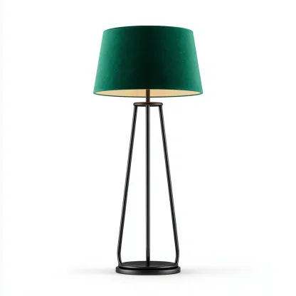 Lampada da terra in metallo 38x38x150 cm - nero-verde - design moderno minimalista-Hutete