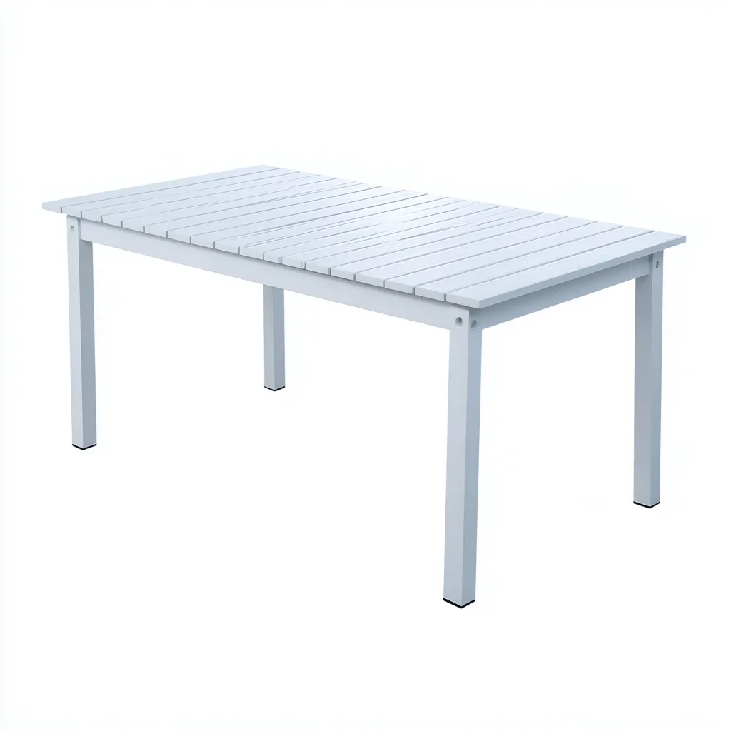 Tavolo da giardino - alluminio rettangolare - 150x90x75 cm - bianco - design moderno resistente-Hutete